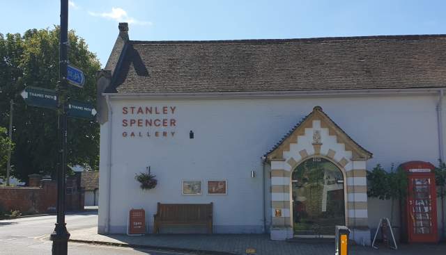 Imahes shows the white building that houses the Stanley Spencer Gallery in Cookham.