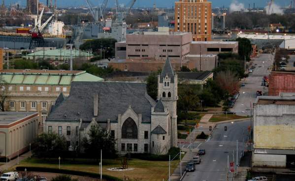 Aerial view of Downtown Beaumont