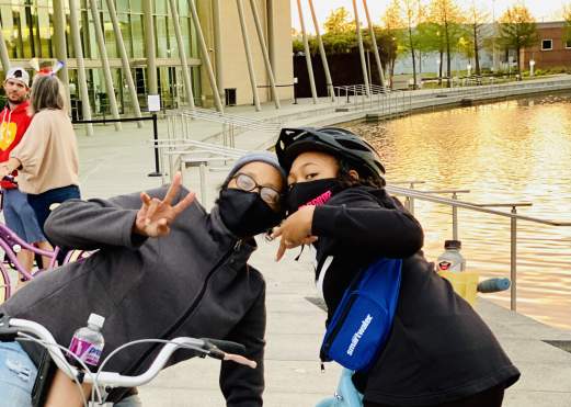 Two Kids Enjoying Spindletop Cruiser Bike Tours In Beaumont, TX