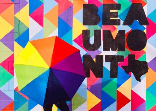 Beaumont Calder Mural with umbrella Go Beau