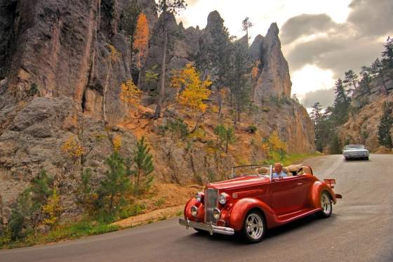 Classic car on road