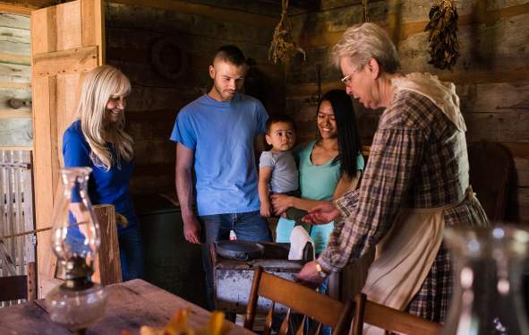 family on a tour of a historic homeplace