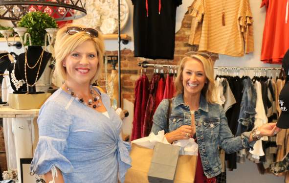 Ladies shopping in downtown Clarksville