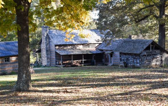 large log home in a rural setting