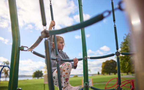 Kid at Onondaga Lake Park Playground