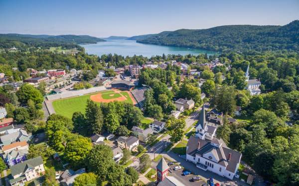 Aerial shot over Doubleday Field