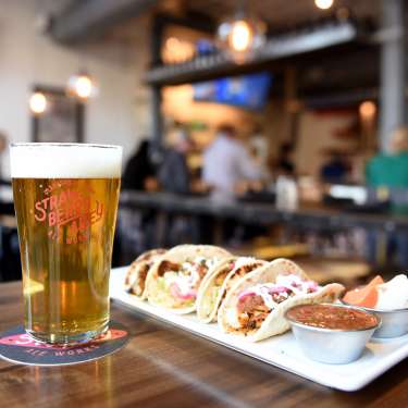 food and beer at a pub