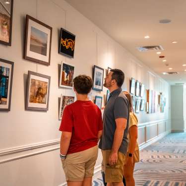 Family at DoubleTree Art Wall