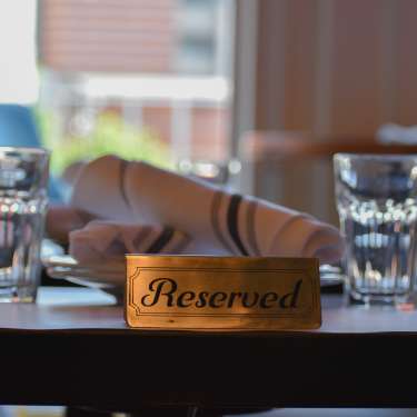 table setting at a restaurant