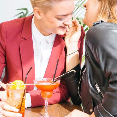 Couple having cocktails