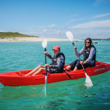 Family in kayak
