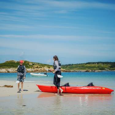 Family kayaking