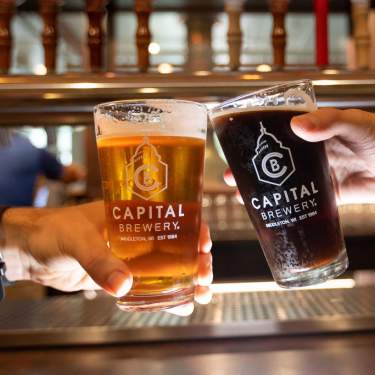 Two beers at a brewery in Madison, WI