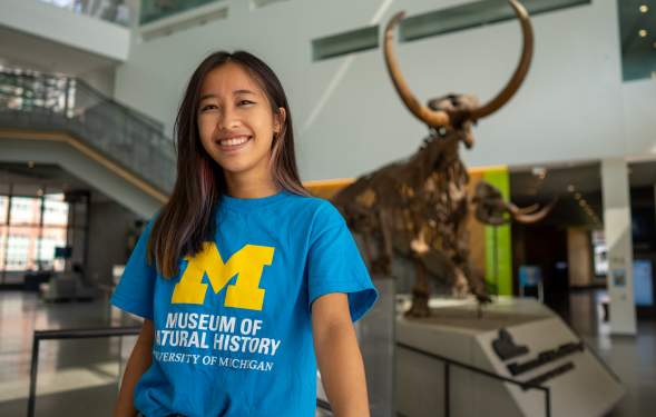 Student docent at U-M Natural History Museum