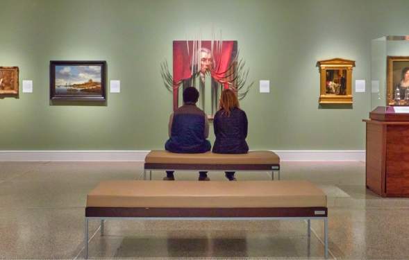 UMMA couple admiring art