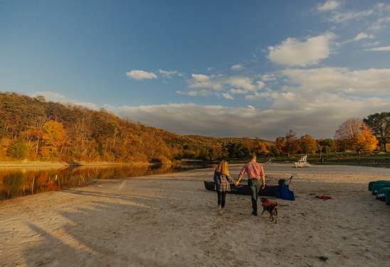 Couple + Dog Canoe - Rocky Gap State Park - Flintstone