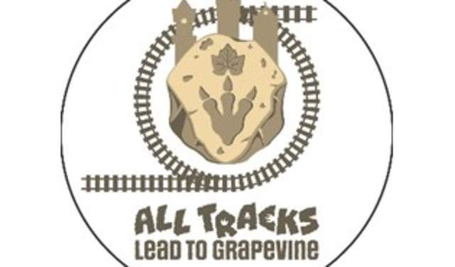 Logo for All Tracks Lead to Grapevine Summer dino-themed activities in Grapevine, Texas