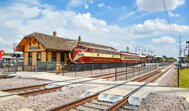 Grapevine Vintage Railroad train at the Cotton Belt Depot