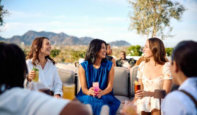 Group at rooftop restaurant, Thea, at The Global Ambassador Hotel