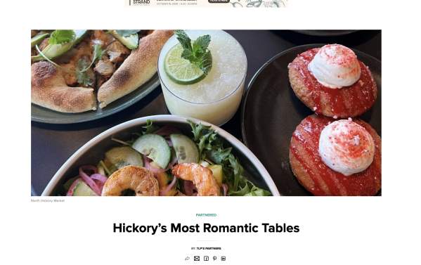 The Local Palate, Hickory's Most Romantic Tables