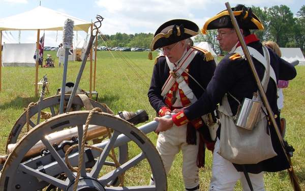 historical reenactment with a cannon