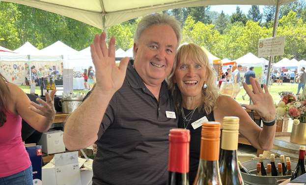 Local Wineries in the Wine Tent at the Garlic Festival