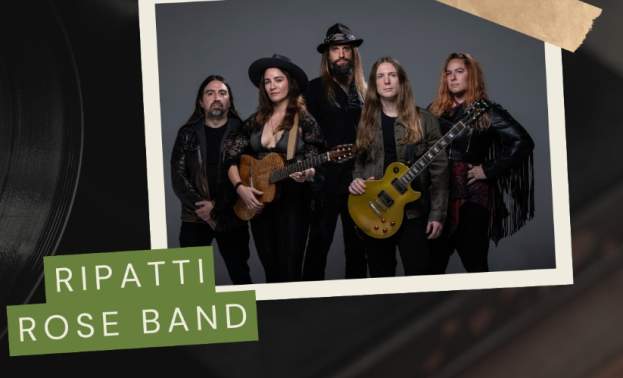 Event Graphic promoting Ripatti Rose Band as a featured musical guest for Gilroy Downtown Live Summer Concert Series.