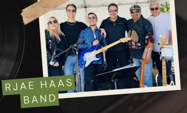 Event Graphic promoting RJAE HAAS Band as a featured musical guest for Gilroy Downtown Live Summer Concert Series.