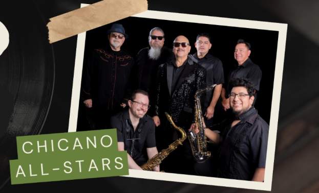 Event Graphic promoting Chicano All-Stars Band as a featured musical guest for Gilroy Downtown Live Summer Concert Series.