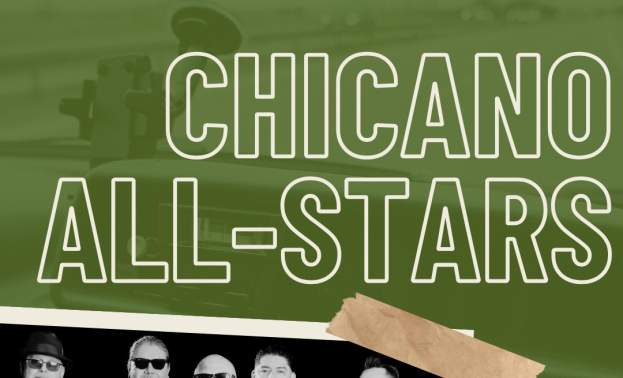 Event Graphic promoting Chicano All-Stars Band as a featured musical guest for Gilroy Downtown Live Summer Concert Series.