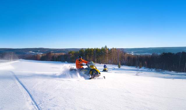 Snowmobiler on the Grand Mesa