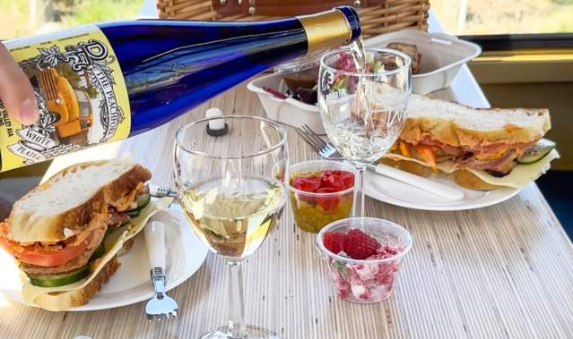 Peachfork Wine being Poured into a Glass