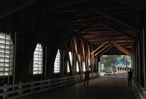 Inside Belknap Covered Bridge by Traci Williamson