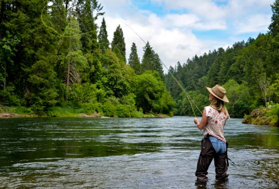 Woman Fly Fishing McKenzie River