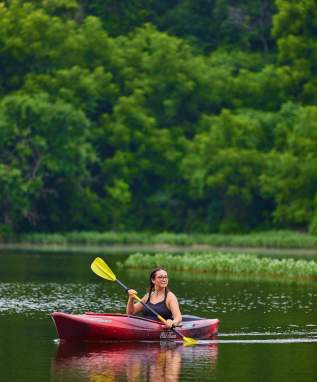 Woman in a kayak