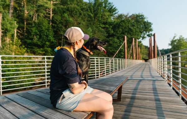 riverwalk, dog, hickory trail