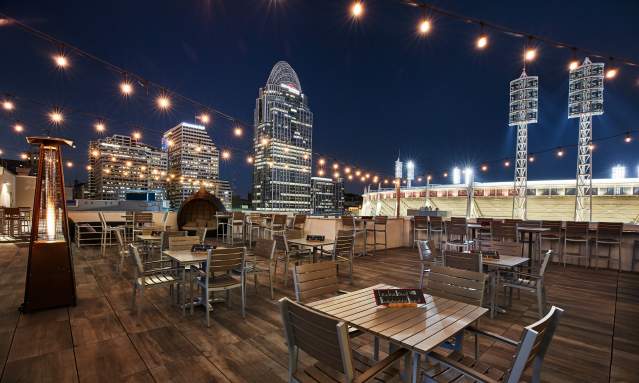 rooftop dining downtown Cincinnati skyline