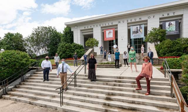 People On The Steps Of The Huntsville Museum of Art