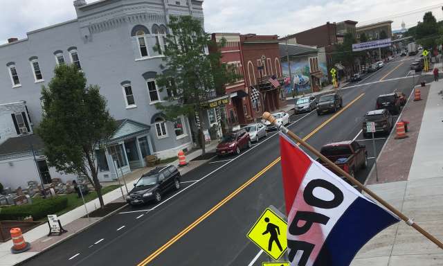 Town Street with Crosswalk