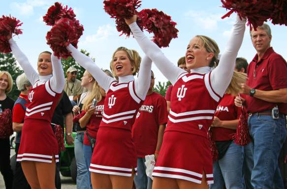 Cheerleaders At IU Homecoming In Bloomington, IN