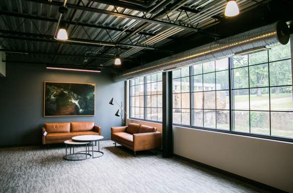 An intimate seating area at The Woolery Mill