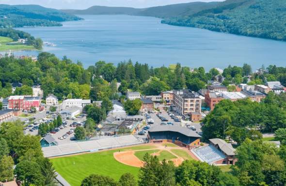 Aerial View of Cooperstown and Otsego Lake