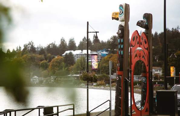 Two totem poles.