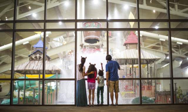 View of Great Wolf Lodge's indoor water park