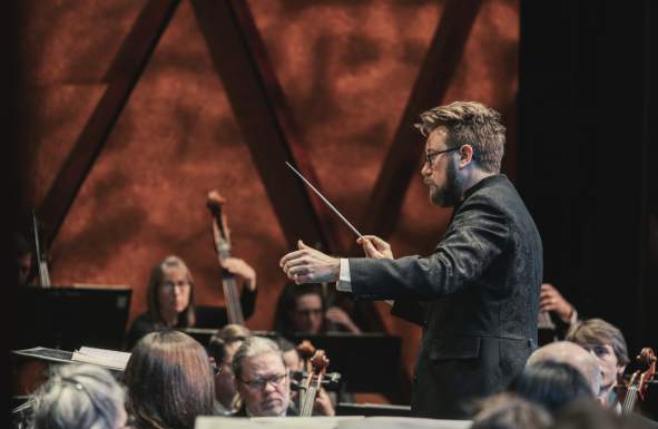 conductor of the amarillo symphony at work