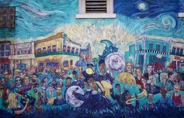 Hayley's Mural of the city of Mobile by Ginger Woechan