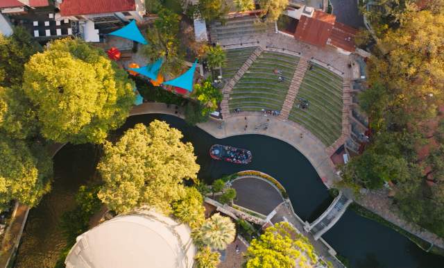 Overhead view of San Antonio River Walk