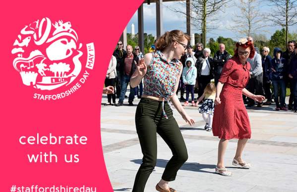 Infographic promoting Staffordshire Day. An annual event taking place 1st May.