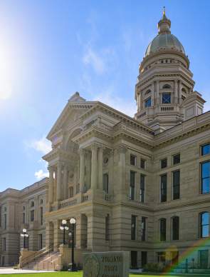 The Wyoming State Capitol building located in Cheyenne, Wyoming