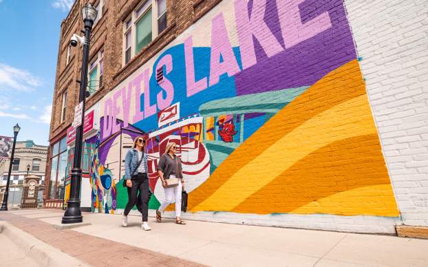Walking Downtown w/ Mural